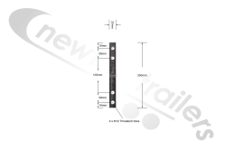 5350002 Cargo Floor CF500 Plank Assembly Strip Finger Bar, 200mm long, 4 Hole, M12 Thread.