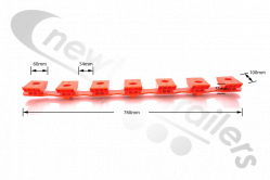 4103009 Cargo Floor Plastic Bearing Block - Red/Orange 7-112, Height 35mm (Orange)
