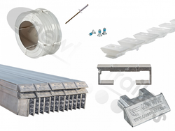24 10mm Rib Revision Set  Cargo Floor Plank 10mm x 97mm Ridged Revision Set (23+1) with End Caps and 7 Block Bearings