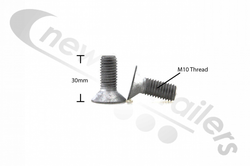 50211030.1 Cargo Floor Plank CF300 Counter Sunk Screw M10 x 30mm Zinc Plated (x150)