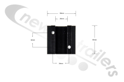41005020 Cargo Floor Black Clamp for 25mm Hydraulic Pipe (Single)
