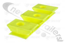 4103007 Cargo Floor Plastic Bearing Block Yellow, 3/97 Height 32mm Flat