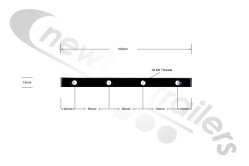 5150022.1 Cargo Floor Slat connector strips 4 x M8 (190x25x15mm)