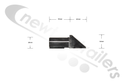 5164010.1 Cargo Floor Plank End Cap Aluminium end cap for profile 156,8 mm.  6,17'' Single